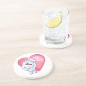 Dessous De Verre En Grès Saint Valentin Poméranie Blanche (Côté)