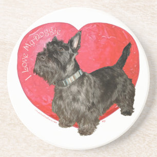 Dessous De Verre En Grès Saint-Valentin Terrier Écossais