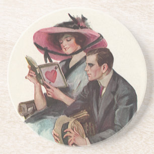 Dessous De Verre En Grès Saint-Valentin victorien vintage Amour et Romance