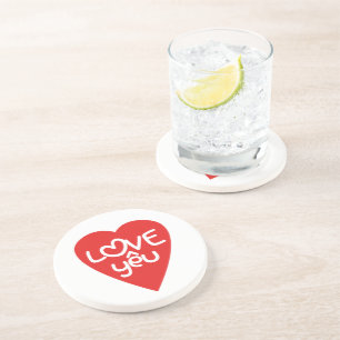 Dessous De Verre En Grès Saint-Valentin vietnamien ♥ Amour Yêu ♥ Jeu de mot
