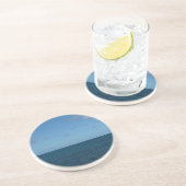 Dessous De Verre En Grès Sainte-Lucie Horizon Océan Bleu (Côté)