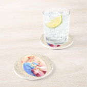 Dessous De Verre En Grès Sainte Vierge Marie Dentelle religieuse (Côté)