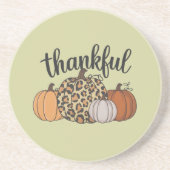Dessous De Verre En Grès Saison Citrouille léopard Thanksgiving Halloween a (Devant)
