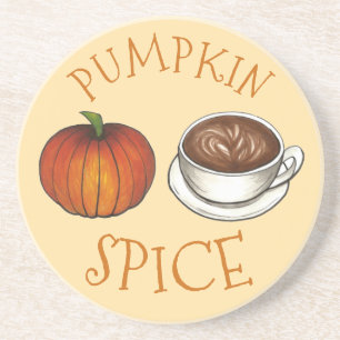 Dessous De Verre En Grès Saison épicée citrouille Automne Café Latte Automn