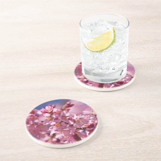 Dessous De Verre En Grès Sakura Cherry Blossoms embrassés par Sunlight (Côté)