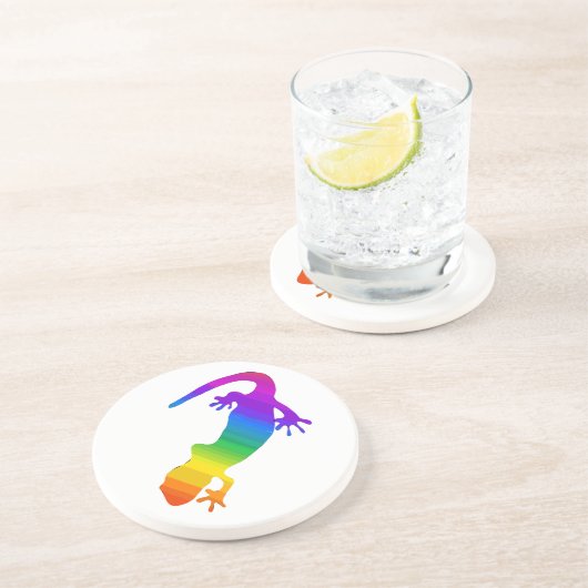 Dessous De Verre En Grès Salamandre striée arc-en-ciel (Côté)