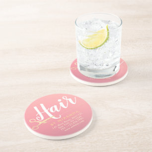 Dessous De Verre En Grès Salon de maquillage moderne ciseaux d'or rose