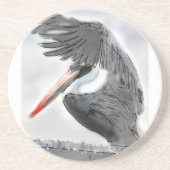 Dessous De Verre En Grès Salut de pélican (Devant)