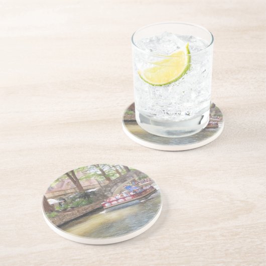 Dessous De Verre En Grès San Antonio River Walk (Côté)