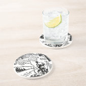 Dessous De Verre En Grès Sandstone Camping Rétro (Côté)