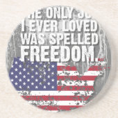 Dessous De Verre En Grès Sandstone Coaster – Freedom Job (Devant)