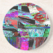 Dessous De Verre En Grès Sandstone Coaster – Neon Pulse (Devant)