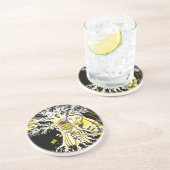 Dessous De Verre En Grès Sandstone Coaster – Urban Tree Owl & Wealth (Côté)