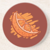 Dessous De Verre En Grès Sang Motif de fruits orange (Devant)