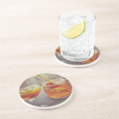 Dessous De Verre En Grès Sangria et Soleil (Côté)