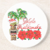 Dessous De Verre En Grès Santa Claus Tiki Mele Kalikimaka (Devant)