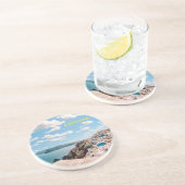 Dessous De Verre En Grès Santorin, Grèce Beach House (Côté)