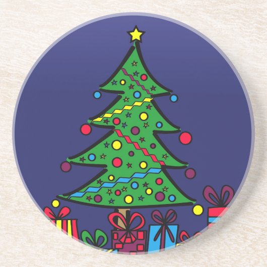 Dessous De Verre En Grès sapin de Noël (Devant)