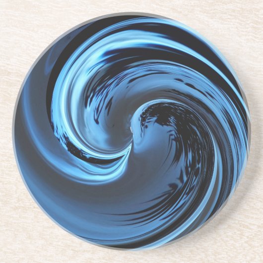 Dessous De Verre En Grès Sapphire Blue Island Wave (Devant)