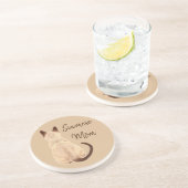 Dessous De Verre En Grès Sasha Siamese Cat Mom Kitty Looking Away Back View (Côté)