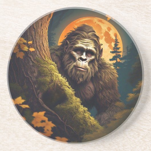 Dessous De Verre En Grès Sasquatch Peeking (Devant)