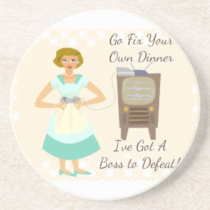 Dessous De Verre En Grès Sassy Cinties Gamer Housewoman