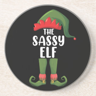 Dessous De Verre En Grès Sassy Elf Matching Family Group Christmas Party