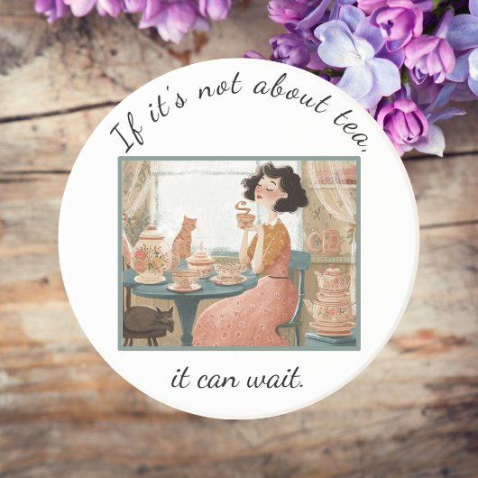 Dessous De Verre En Grès Sassy Sandstone Coaster For Tea Lovers