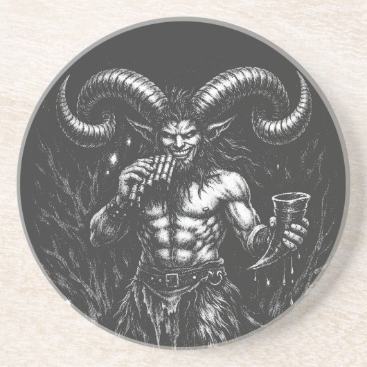 Dessous De Verre En Grès Satyre d'hiver cornu — par BurnsInHell (Devant)