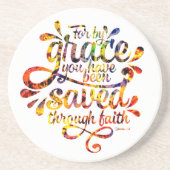 Dessous De Verre En Grès Sauvé par grâce (Devant)