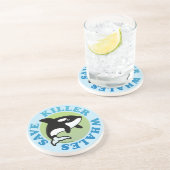 Dessous De Verre En Grès Sauvez les baleines tueuses (Côté)