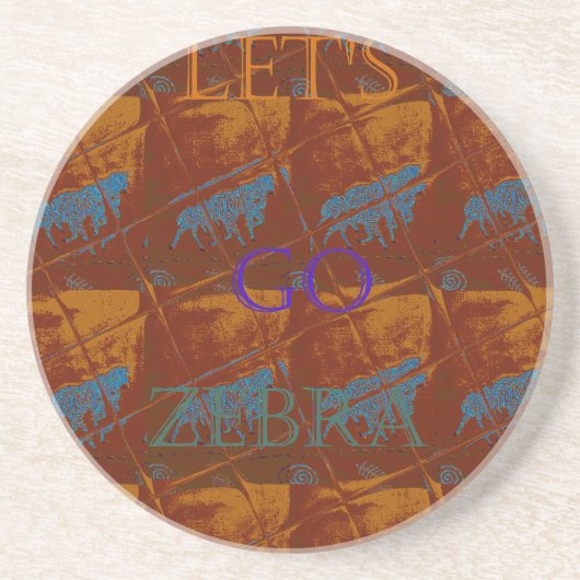 Dessous De Verre En Grès Savannah Safari Lets Go Zebra Hakuna Matata mot (Devant)