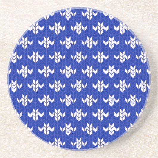 Dessous De Verre En Grès SCANDIA BLUE KNIT Dessous de verre rond de grès (Devant)