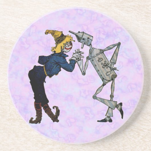 Dessous De Verre En Grès Scarecrow et Tin Man (Devant)