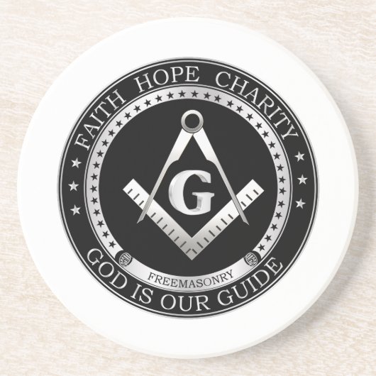 Dessous De Verre En Grès Sceau de franc-maçonnerie (Devant)