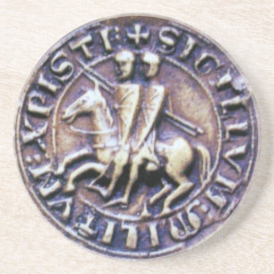 DESSOUS DE VERRE EN GRÈS SCEAU DU MODÈLE DES CHEVALIERS