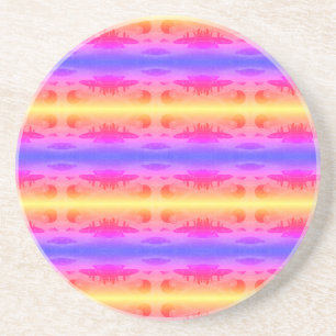 Dessous De Verre En Grès Sci-Fi "Seas of Fire" en lave moulée monde alien C