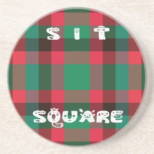 Dessous De Verre En Grès Scottish Royal À damiers Tartan Plaid avec texte