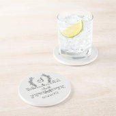 Dessous De Verre En Grès Script de nom de famille personnalisé avec monogra (Côté)