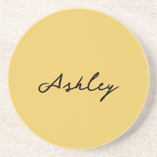 Dessous De Verre En Grès Script en or clair personnalisé (Devant)