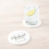 Dessous De Verre En Grès Script moderne Salons personnalisés (Côté)