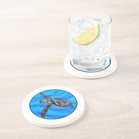 Dessous De Verre En Grès Sea turtle (Côté)