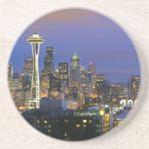 Dessous De Verre En Grès Seattle vu du parc de Kerry dans la Reine Anne