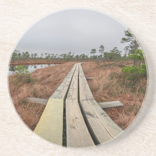 Dessous De Verre En Grès Sentier de randonnée dans le marécage (Devant)