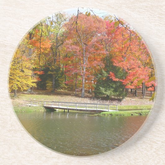 Dessous De Verre En Grès Sept sources Pont d'automne III Paysage d'automne (Devant)