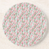 Dessous De Verre En Grès Sérénité de rangée rose (Devant)