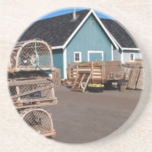 Dessous De Verre En Grès Série de cabanes de homard—cabanes de pêche et piè