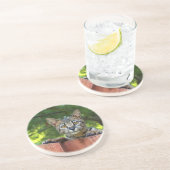 Dessous De Verre En Grès Série de chats — Serval Savannah Chat—Dessous de v (Côté)