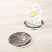 Dessous De Verre En Grès Série de chats — Serval Savannah Chat—Dessous de v (Côté)