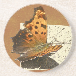 Dessous De Verre En Grès Série des papillons Angle Wing Comma